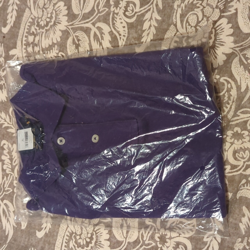 NWT Polo Ralph Lauren Womens Small The Skinny Polo Blank No Logo Purple - Picture 2 of 4